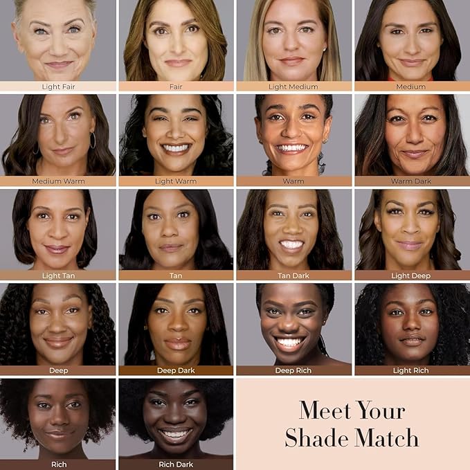 LUMINESS Silk Airbrush Spray Foundation & Buffing Brush Kit – Full Coverage Foundation & Dual-Sided Buffing Brush - Buildable Coverage, Anti-Aging Formula Hydrates & Moisturizes (Shade - Warm)-BrightBean Baby