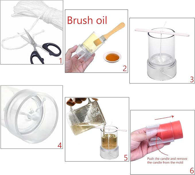 MILIVIXAY 2PCS Pillar Candle Mold -Height: 5.0inch,Diameter:2.0inch-30ft Long Wicks, 2pcs Wick Holders, a Mold Sealer and a Lead Wire Included as a Gift