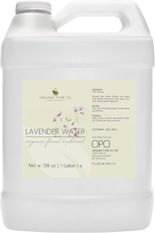 OPO Lavender Water Hydrosol - Pure Steam Distilled Natural Non GMO Calming Bulk Body, Face, Facial Toner, Aromatherapy, Set Makeup, Cleanser Mist Spritz (128 oz / 1 Gallon)-BrightBean Baby