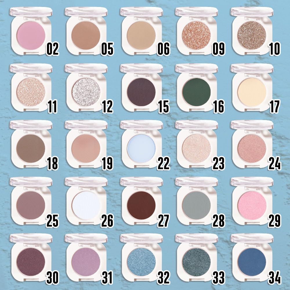 Single Matte Eye Shadow Palette Makeup, Sky Blue Eyeshadow for Women Halloween Birthday Party Wear, Monochrome Eye Shadow Makeup, Pigmented Waterproof Sombras Para Ojos, 32-BrightBean Baby