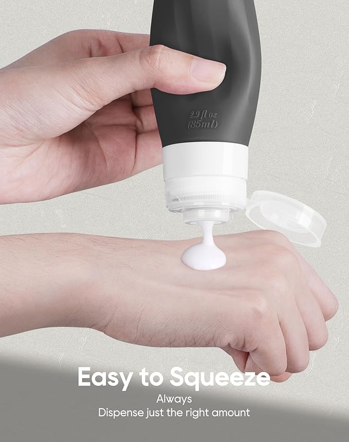 Morfone 16 Pack Silicone Travel Bottles Set for Toiletries TSA Approved Travel Containers Leakproof Squeezable Refillable Accessories 2oz 3oz Travel Essentials for Shampoo Lotion Liquids (BPA Free)-BrightBean Baby