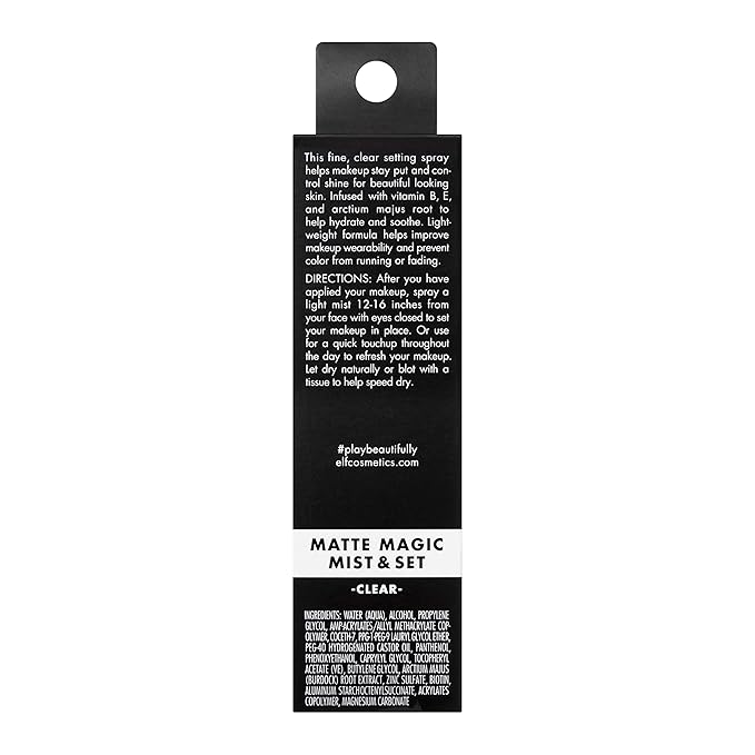 e.l.f. Matte Magic Mist & Set - Small, Lightweight, Long Lasting, Mattifying, Revitalizes, Controls Shine, Refreshes, Hydrates, All-Day Wear, 2.0 Fl Oz-BrightBean Baby
