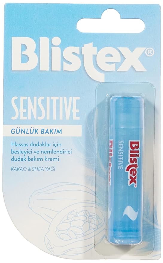Blistex Simple & Sensitive Lip Balm, 0.15 Ounce Tube – Hypo-Allergenic Unflavored Lip Balm, Gentle Lip Moisturizer For Dry Lips, Contains Shea & Cocoa Butter-BrightBean Baby