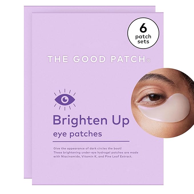 The Good Patch Brighten Up Hydrogel Under Eye Patches for Dark Circles and Puffy Eyes, Made with Niacinamide, Vitamin K, Pine Leaf Extract, Clinically Proven (6 Total Patch Sets)-BrightBean Baby