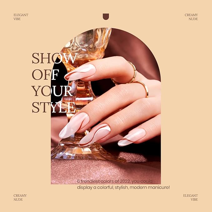 beetles Brown Gel Nail Polish Set Nude Gel Polish Nail Set 6 Colors Sandstorm Collection Peach Brown Natural Manicure Kit Soak Off Uv Led Lamp Needed for Women Gift Diy Home-BrightBean Baby