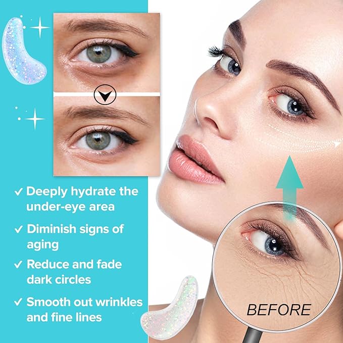 28 Pairs Collagen Eye Mask, Anti Wrinkle Eye Patches for Puffy Eyes and Dark Circles, Natural Marine Collagen Eye Gel Pads for Puffiness, Eye Treatment Skin Care for Puffiness Wrinkle Eye Bags-BrightBean Baby