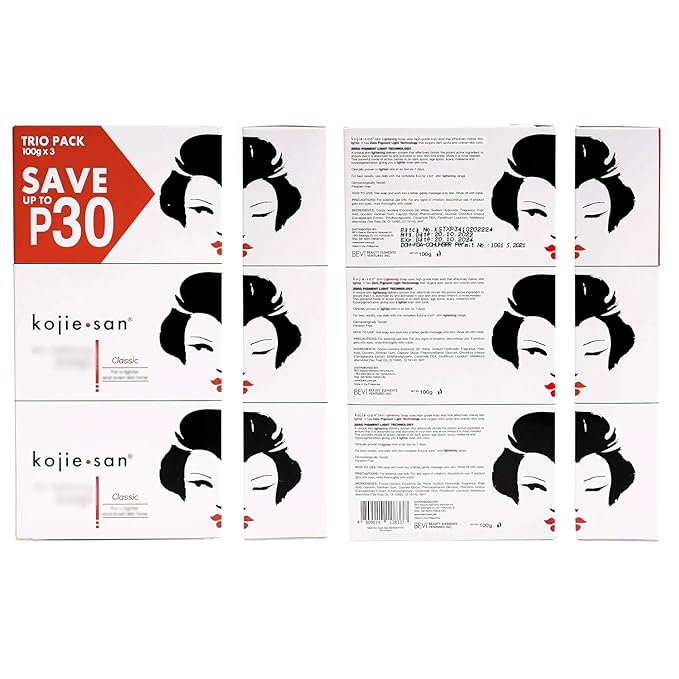 Kojie San Face & Body Complete Brightening Set - 3 x 100g Bars Soap, Body Lotion, Face Cream, Toner, and Face Cleansing Brush - 7pcs-BrightBean Baby