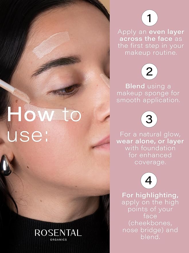 Organics BB Primer | with Niacinamide & Squalane – Pore-Refining, Illuminating, Hydrating Primer for a Fresh Glow Look and Smooth Texture, 25 ml-BrightBean Baby