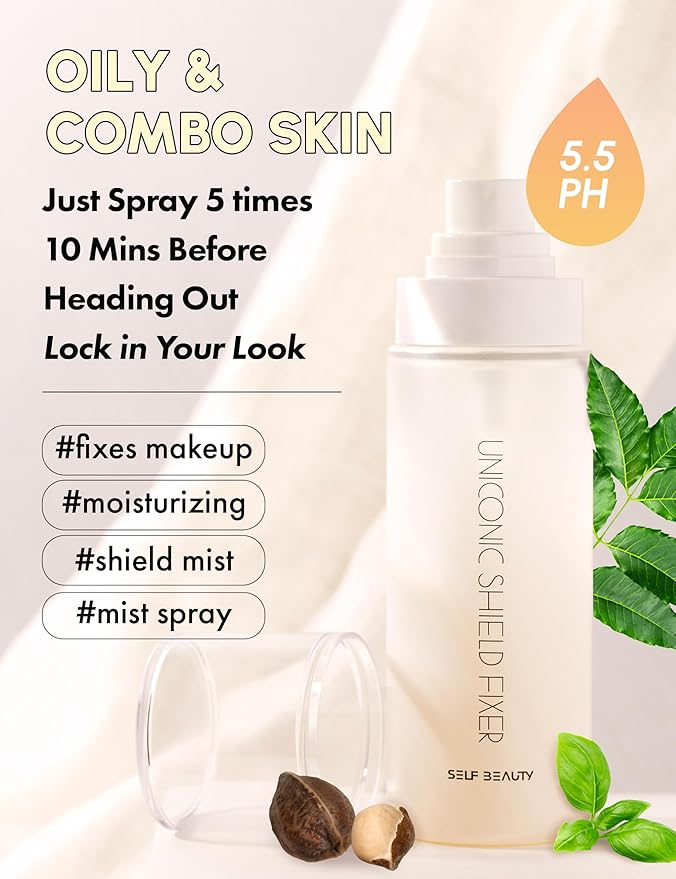 SELF BEAUTY Hydrating Matte Makeup Fixer | Long-Lasting Finish | Lightweight Microfine Mist Spray - 3.38fl.oz, 100ml-BrightBean Baby