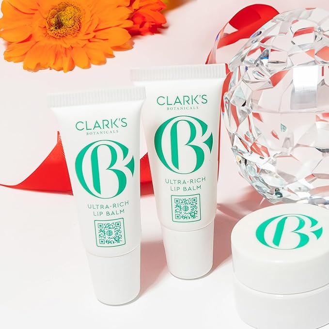 Clark's Botanicals Mini Ultra Rich Lip Balm: Travel Size Plumping Moisturizer with Collagen and Shea, Mango & Avocado Butter + Vitamin E, Stimulating Organic Lip Treatment | 0.13 fl oz (Pack of 2)-BrightBean Baby