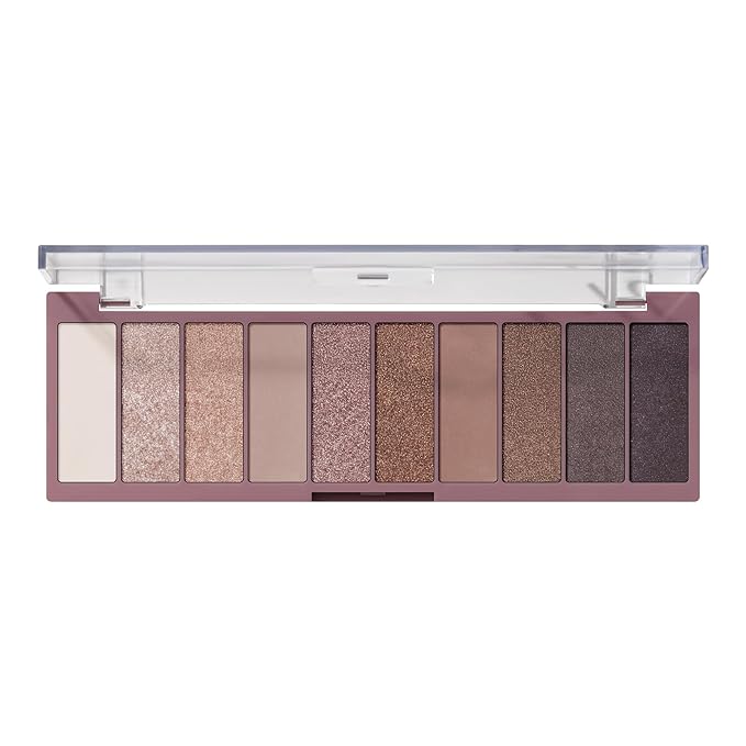 e.l.f. Perfect 10 Eyeshadow Palette, Ten Ultra-pigmented Shimmer & Matte Shades, Vegan & Cruelty-free, Nude Rose Gold (Packaging May Vary)-BrightBean Baby