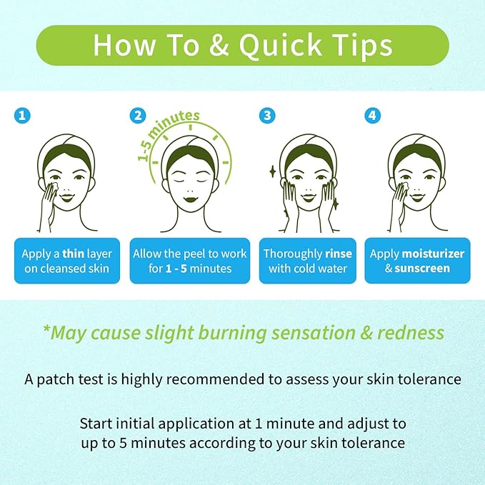 Ebanel Chemical Peel for Face, AHA BHA Exfoliator, Glycolic Acid Peel, Salicylic & Lactic Acid Face Peeling Gel, Infused with Green Tea & Chamomile for Acne Scars, Dark Spots, Wrinkles, Fine Lines-BrightBean Baby