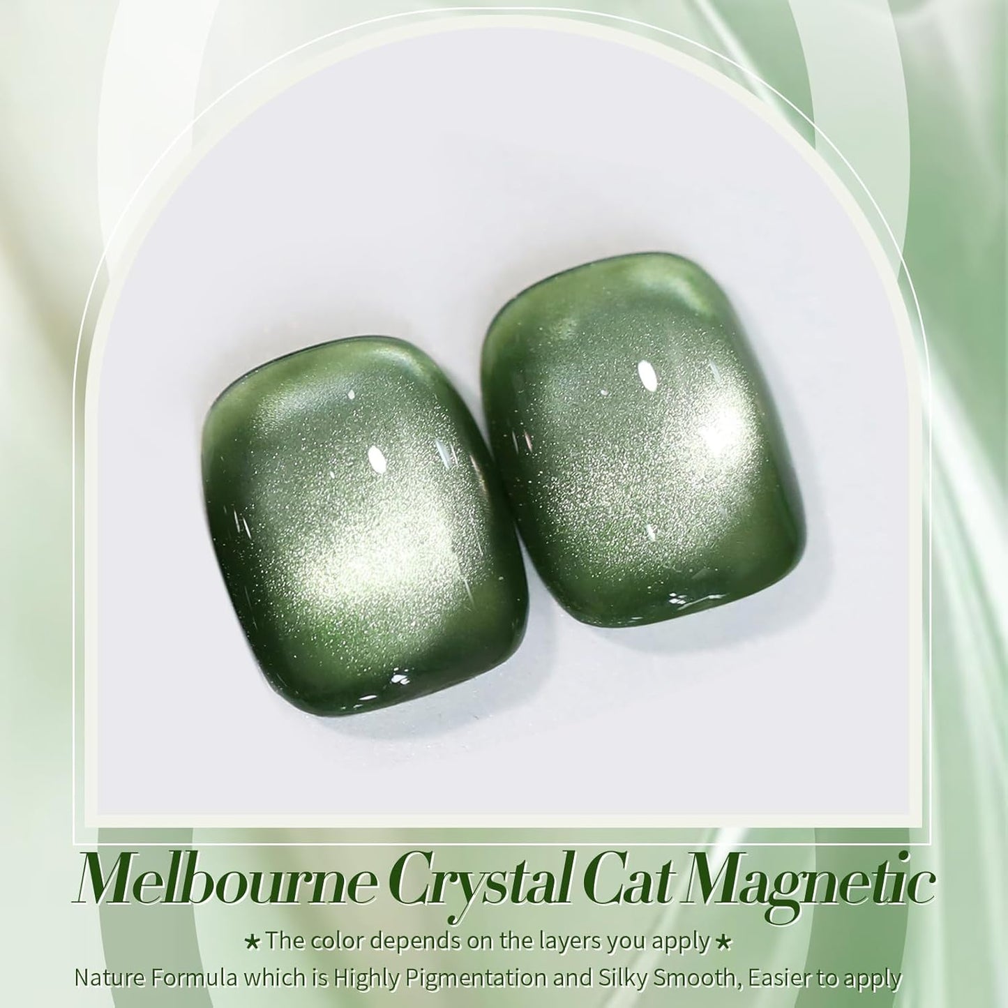 BORN PRETTY Cat Magnetic Eye Gel Nail Polish,Dark Emerald Jelly Glass Magnetic Gel Polish,Green Glitter Soak Off Nail Art Salon Manicure Home Gift 15ml-BrightBean Baby