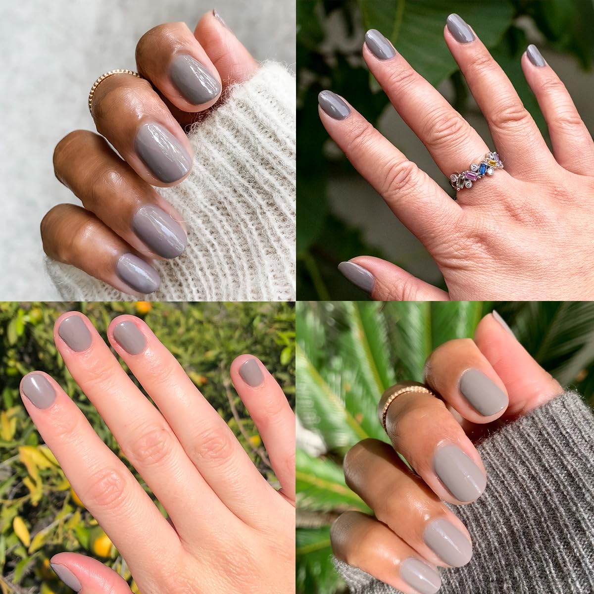 Olive & June Long Lasting Nail Polish | Plump, Gel-Like Finish No Lamp Needed | Lasts up to 10 days | Salon-Quality Color at Home | 15-Free, Vegan & Cruelty-Free Chip-Resistant Shine | AW Warm Grey-BrightBean Baby