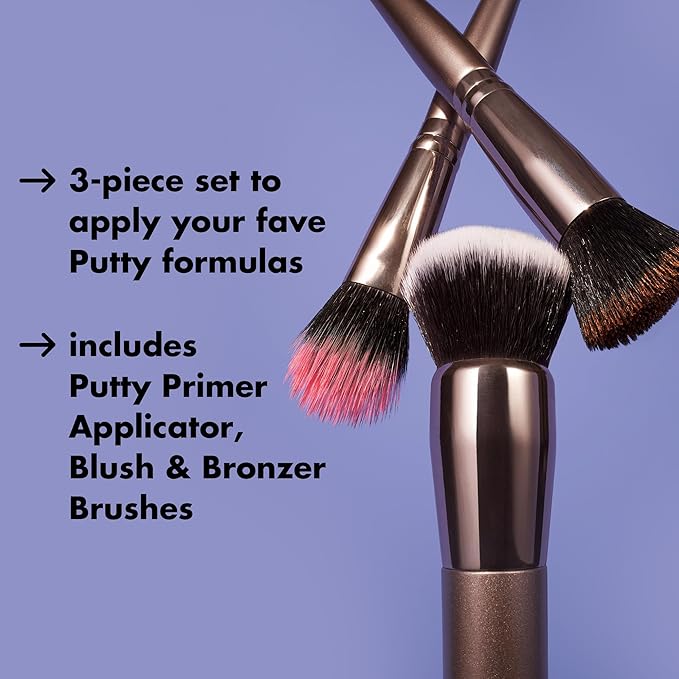 e.l.f. Putty Tools Trio, Set Of 3 Face Makeup Brushes For Putty Products, Helps You Easily Blend Putty Primer, Blush & Bronzer, Vegan & Cruelty-Free-BrightBean Baby