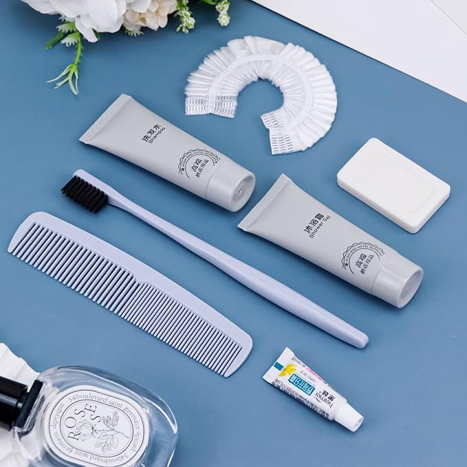 Hygiene Kit, Hygiene Kit Bulk, Travel Hygiene Kit With Toothbrush, Toothpaste, Comb, Shampoo, Shower Gel, Shower Cap And Soap, Individually Packed, Suitable For Hotel, Home, Travel (25 sets)-BrightBean Baby