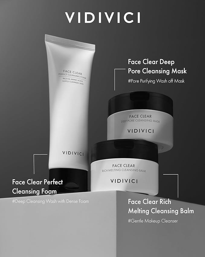 VIDIVICI Korean Deep Pore-Cleansing Clay Mask – Gently Exfoliates & Soothes Oily, Sensitive Skin – Mud Wash-Off Formula for Sebum Control, Cooling Hydration & Pore Tightening – 3.38oz-BrightBean Baby