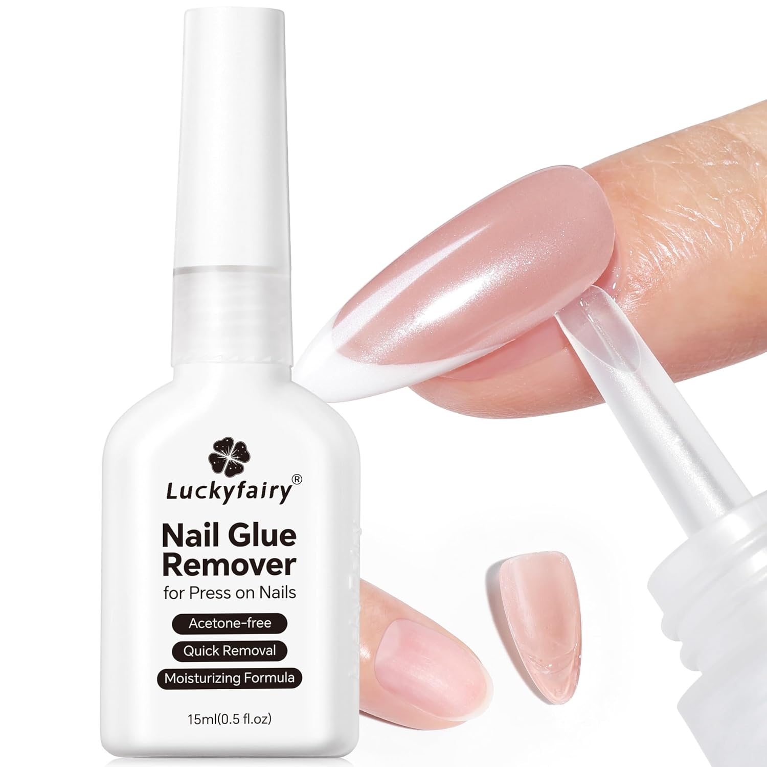 Nail Glue Remover for Press on Nails, 15ml Acetone-free Nail Polish Remover, Multi-Functional Glue Remover for Nails Tips, Quick Easy Gentle Removal, Not for Gel Polish-BrightBean Baby