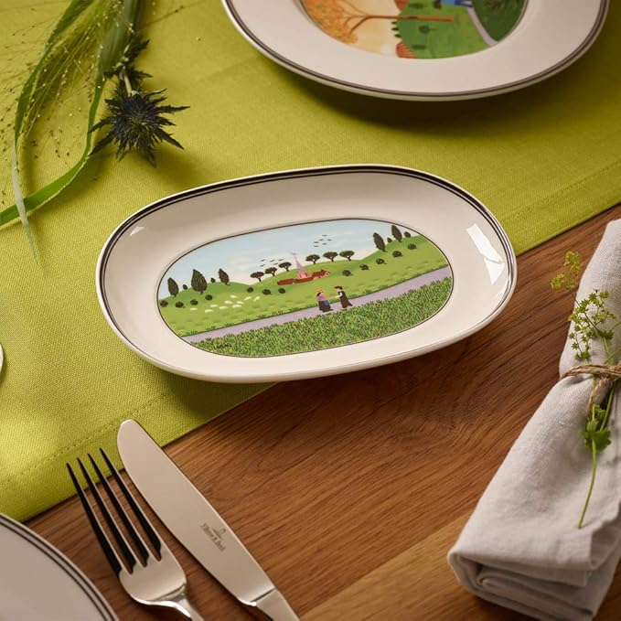 Villeroy & Boch Design Naif Pickle Dish, 7.75 in, Premium Porcelain, White/Colorful