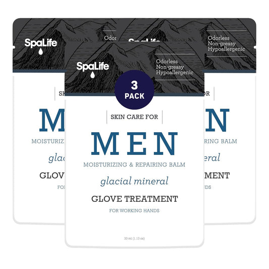 Spa Life Men's Glacial Mineral Moisturizing and Repairing Balm for The Working Hand (Hand Gloves 3 Pack)-BrightBean Baby