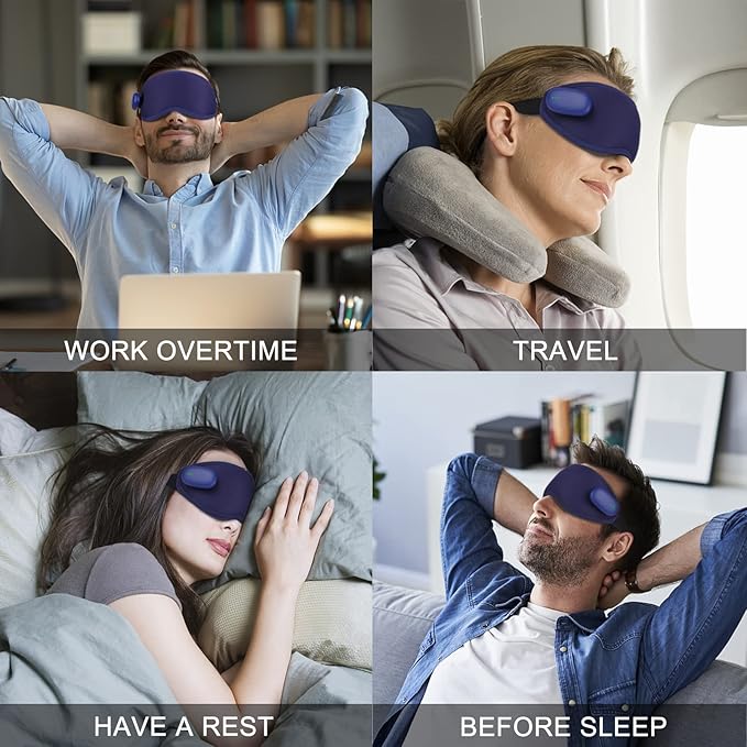 Heated Eye Mask, USB Eye Mask for Dry Eyes, Sleep Mask for Men Women, Portable Professional Electric Warm Eye-BrightBean Baby