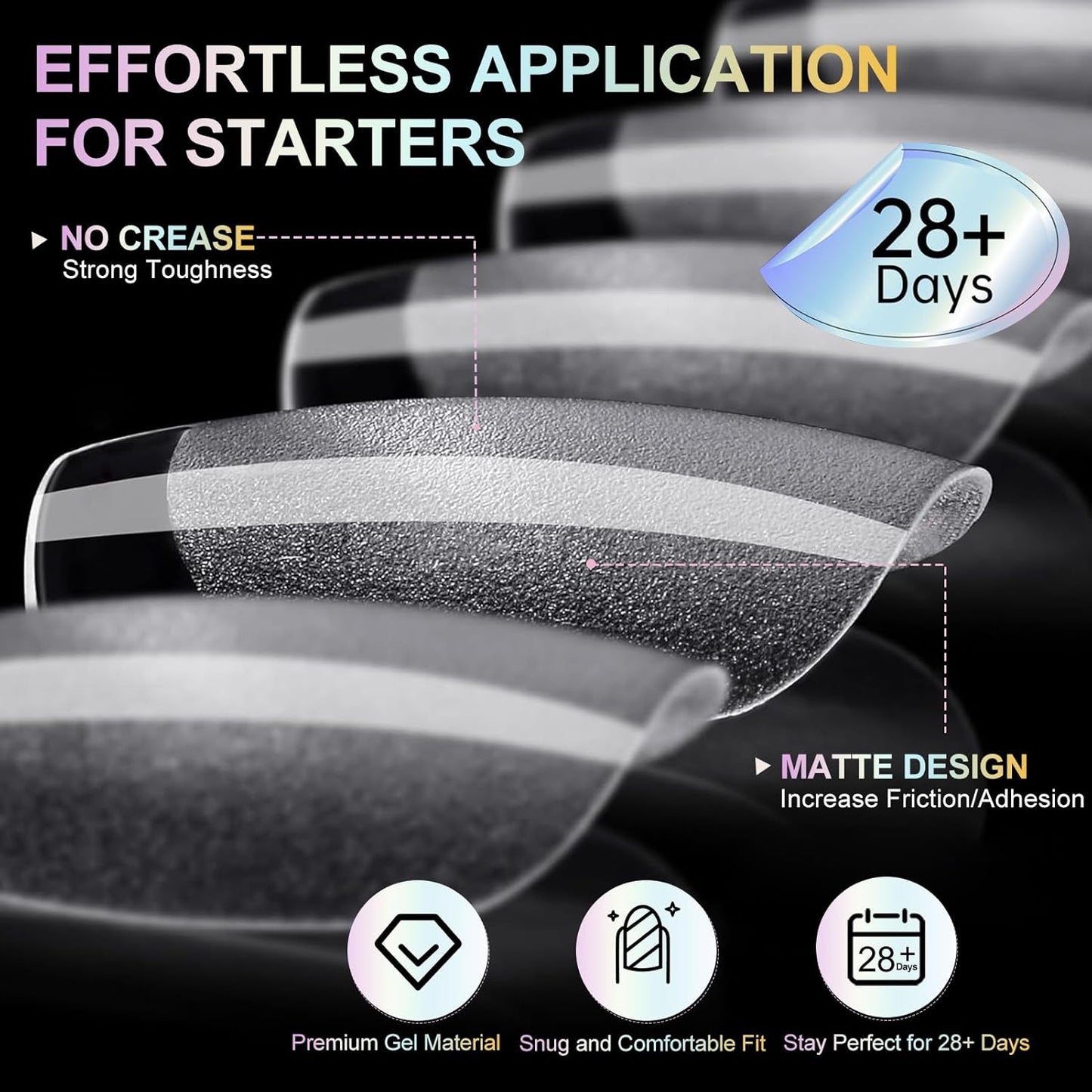 Extra Short Coffin Nail Tips, 240Pcs Soft Gel Nails, Half Matte Full Cover False Nail Tips for Nail Extension, Manicure, Home DIY, Salon, 12 Sizes, Pre-Shaped Acrylic Gelly Nails-BrightBean Baby