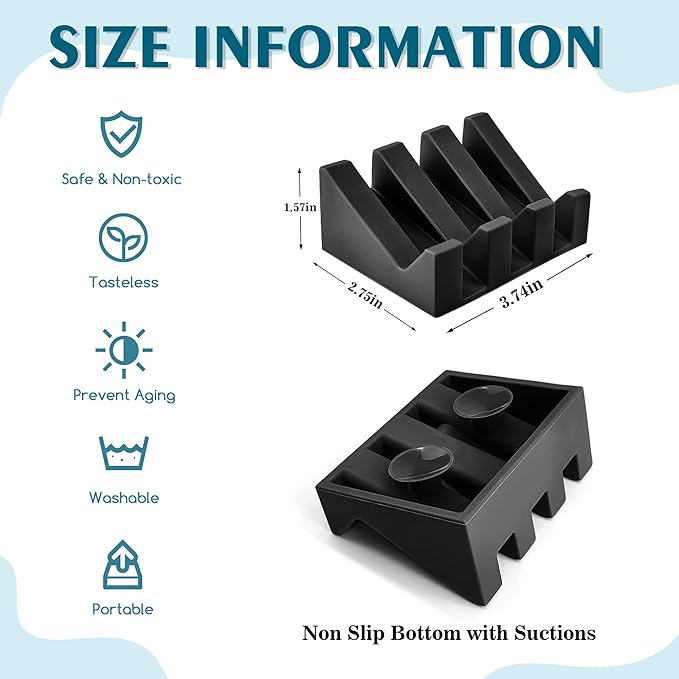 Self Draining Soap Dish,Silicone Suction Cup Soap Holder, Bathroom Soap Dish for Bar Soap,Can Extend Soap Life,Bathroom, Bath Tub, Kitchen Sink (3, Black)