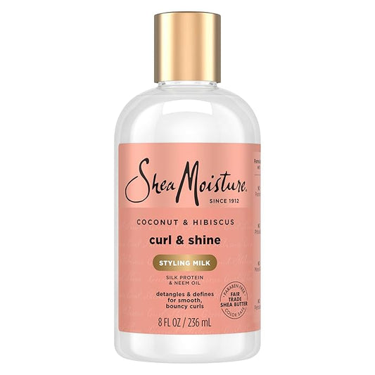 SheaMoisture Curl & Style Milk Coconut & Hibiscus with Silk Protein & Neem Oil for Thick, Defined, Curly Hair Fair Trade, Sulfate-Free 8 oz-BrightBean Baby