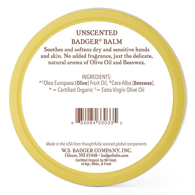 Badger - Unscented Dry Skin Balm, Sensitive Skin Balm, Moisturizing Balm for Dry Cracked Skin, Unscented Balm, Skin Moisturizer Balm, 2 oz (2 Pack)-BrightBean Baby