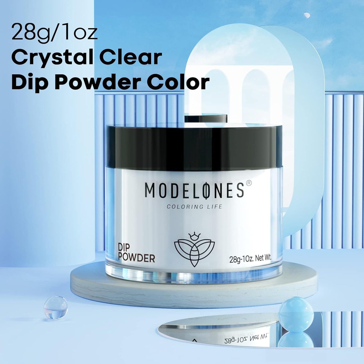 Modelones Dip Powder Clear Color - Long-Lasting Nail Dipping Powder Kit - DIY French Nail Art at Home - No Lamp Required-BrightBean Baby