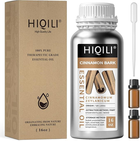HIQILI Cinnamon Essential Oil for Candle, Spary & Diffuser - 100% Pure Natural - Indoor and Outdoor-BrightBean Baby
