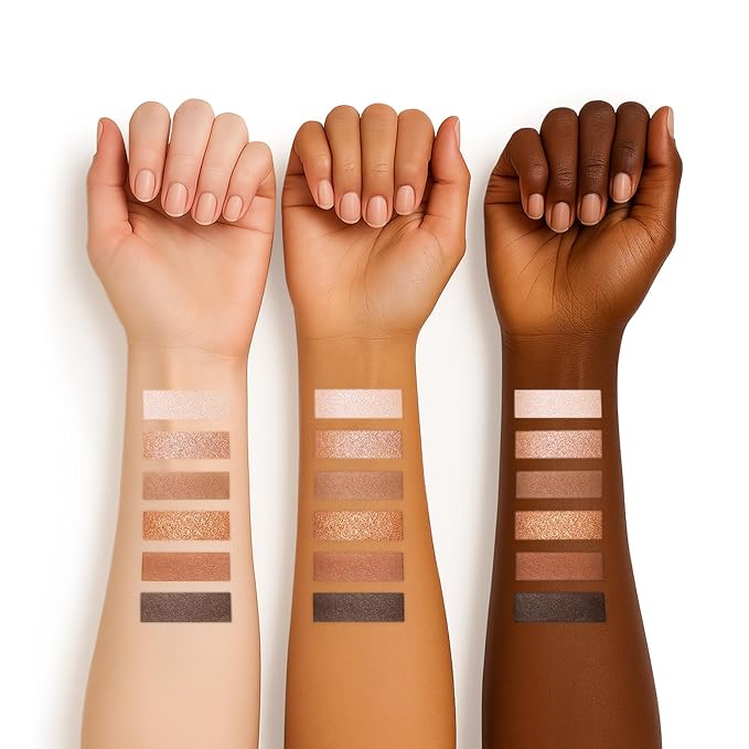 6 Colors Mini Naked Eyeshadow Makeup Palette Caramel & Bronzed Neutral Tone Eye Shadow Matte & Shimmer Nude Make Up Pallet with Mirror Blendable Highly Pigmented Travel Size Gift Kit 05-BrightBean Baby