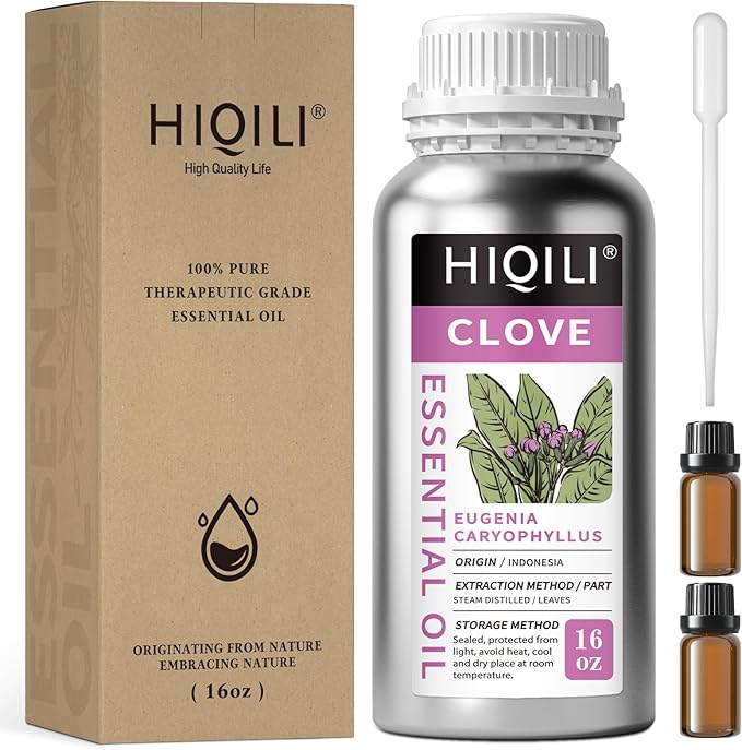 HIQILI 16 Fl Oz Clove Essential Oil, Pure Natural for Hair, Diffuser, Aromatherapy - 500ML-BrightBean Baby