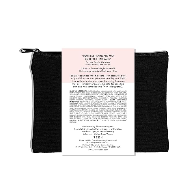 SEEN Curly On The Go Kit -Scented - Non-Comedogenic & Safe for Sensitive Skin - Sulfate-Free, Curl-Defining Styling Hair Bundle - Anti Frizz - Heat Protectant-BrightBean Baby