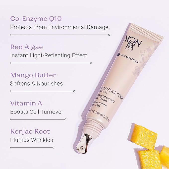 Yon-Ka Excellence Code Contours Eye Cream (15ml) Anti-Aging Eye and Lip Treatment with Hyaluronic Acid, Reduce Puffiness and Dark Circles, Paraben-Free-BrightBean Baby