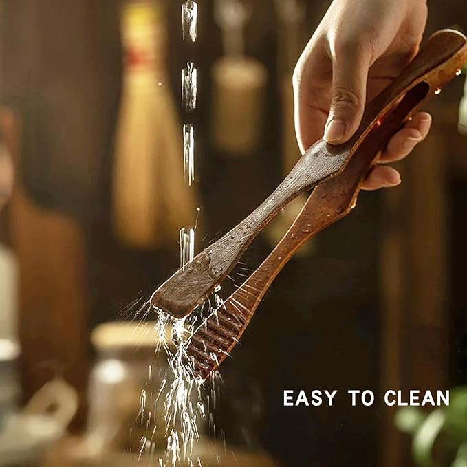 Wooden Tongs Reusable Cooking Tongs for Cooking，Multipurpose Wooden for Fruits, Bread, Pickles, Cheese, Bacon, and Muffins