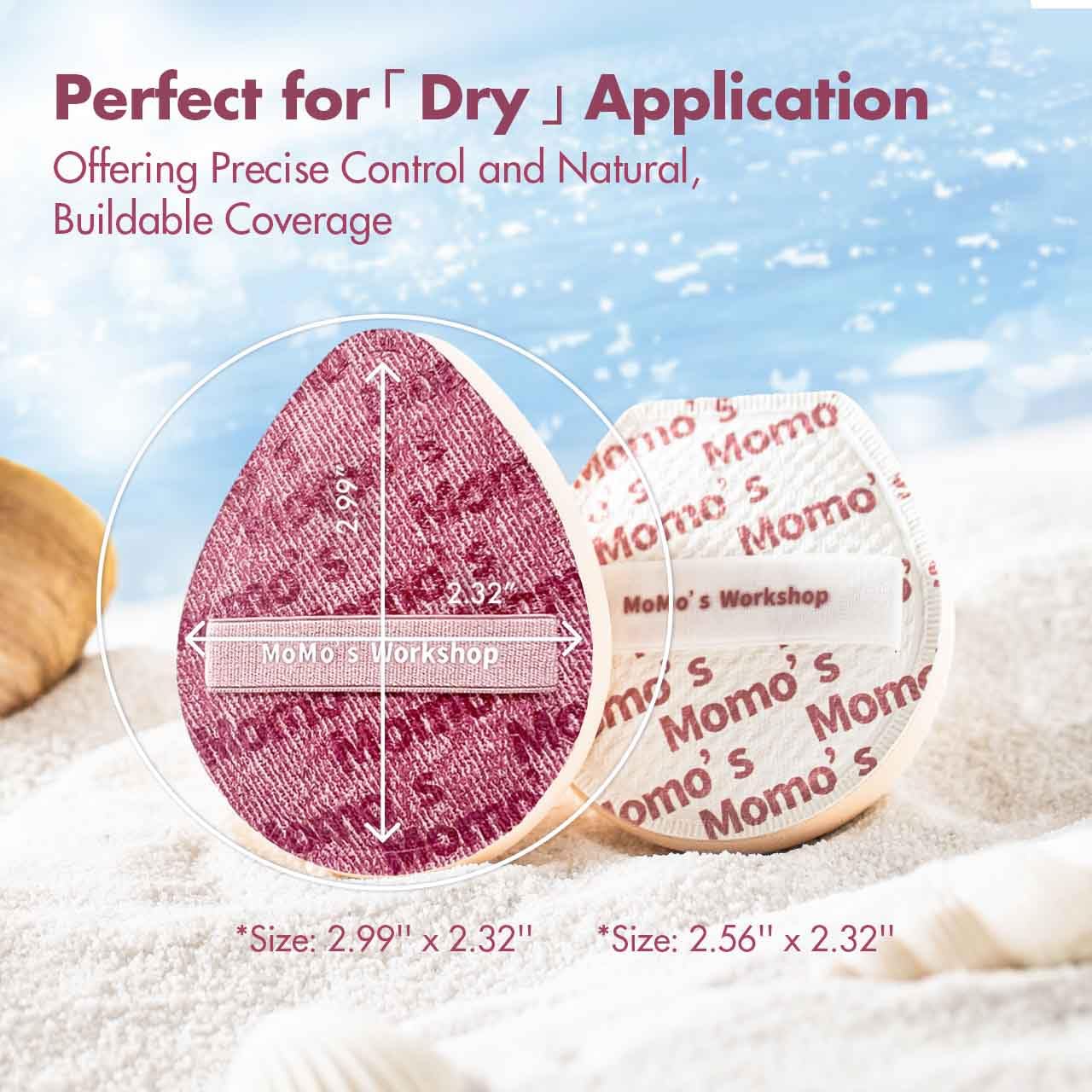 Pink Denim Makeup Sponges,Super Soft Blenders Sponge for Liquid Foundation Sponge,Large&Soft Yet Bouncy Rubycell,Egg&Flat Edge shape for Dry/Combination Skin,Travel Friendly,2pcs &Storage Case-BrightBean Baby