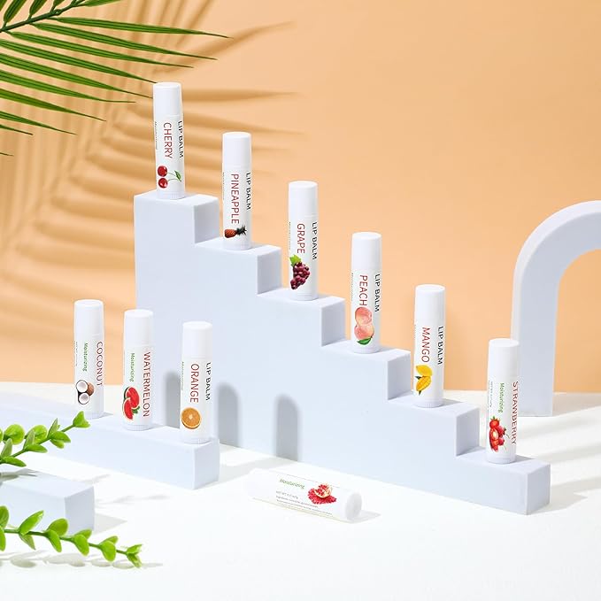 50 Pcs Fruit Flavors Lip Balm Gifts Bulk Small Thank You Gifts for Coworkers Guests Staff Customers Women Adults Wedding Bridal Baby Shower Favors Supplies Souvenirs-BrightBean Baby