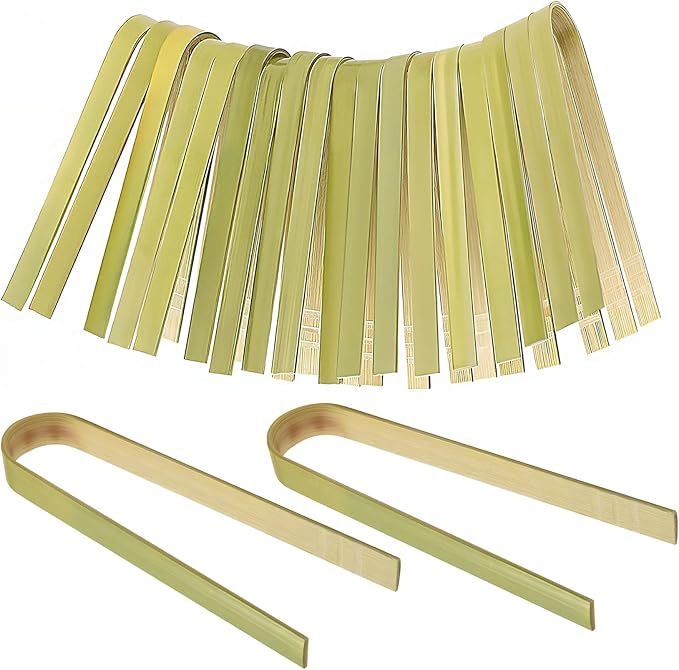 20 Pcs Mini Bamboo Tongs, Disposable Wooden Tongs for Charcuterie,Toast, Bread, Pickles,Tea, Natural Bamboo Cooking Utensilsfor Catering, Buffet, Wedding Parties Supplies(3.94 Inch)