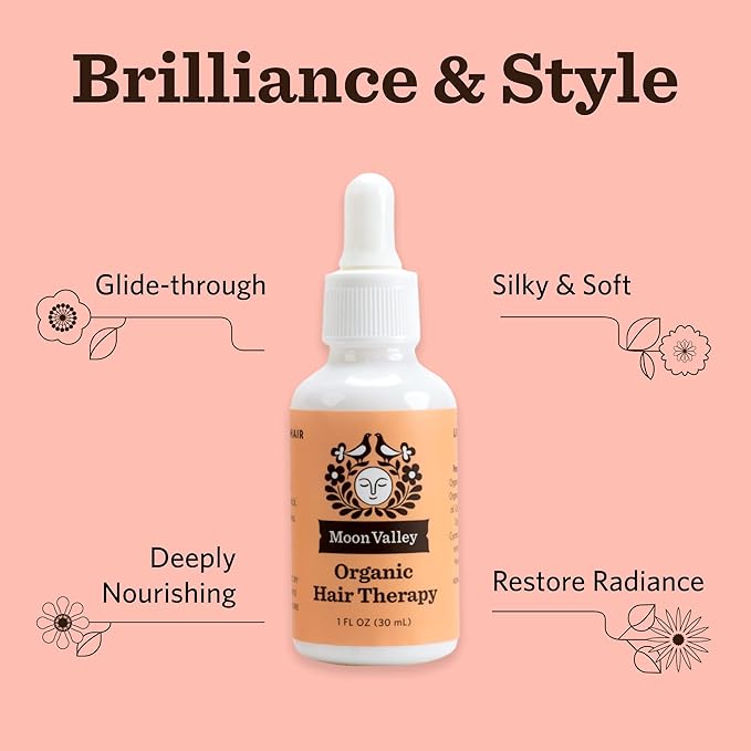 Moon Valley Organics Hair Therapy for Extra Thick Hair - With MCT Oil, Jojoba Oil, Argan Oil, And Rosemary - Reduce Frizz, Hydrate, Heal Damaged Hair-BrightBean Baby