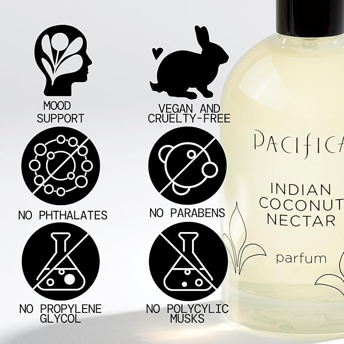 Pacifica Indian Coconut Nectar Spray Perfume, 2 oz – Warm Coconut & Vanilla Gourmand Fragrance for Women Clean Beauty Scent, Long-Lasting Beachy & Layerable, 100% Vegan & Cruelty-Free Made in USA-BrightBean Baby