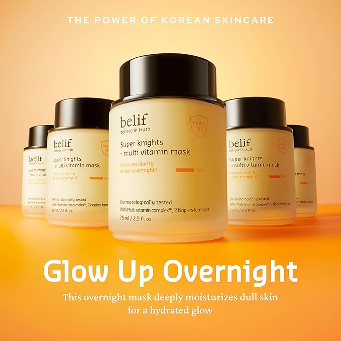 belif Vitamin C Overnight Butter Mask – Hydrating & Rejuvenating Sleeping Mask with Multi Vitamin Complex for Plumping Dull Skin & Refining Uneven Texture, Korean Skincare, 2.5 fl.oz-BrightBean Baby