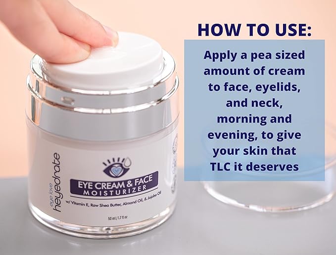 Eye Cream and Face Moisturizer with Organic Aloe Juice, Shea Butter, Almond Oil, & Jojoba Oil | Anti-Aging Eyelid and Facial Moisturizer to Reduce Dark Spots, Dark Circles & Wrinkles (1)-BrightBean Baby