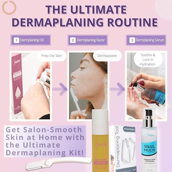Dermaplaning Oil - Smooth Glide Skin Barrier Shave Oil for Women - Use with Dermaplaning Tool, Facial & Eyebrow Razor, Microblades- Softens Skin Pre & Post Shave-BrightBean Baby