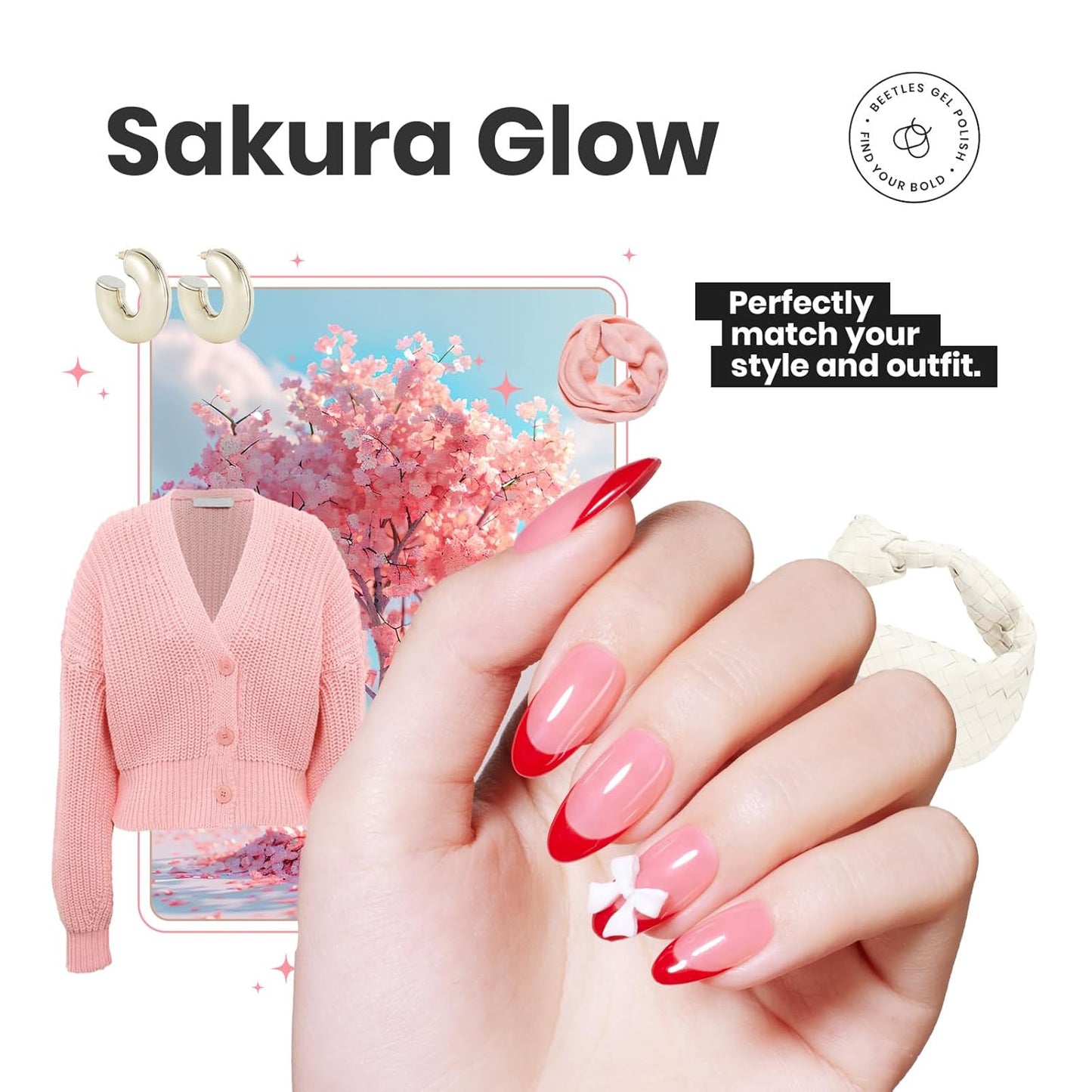 Beetles Nail Polish Set Heartbeat-6 Colors Hot Pink White Jelly Nude Pink Nail Polish Set Shimmer Pearl Quick Dry Finger Nail Polish DIY Nail Art Salon Home Gift for Women & Girls-BrightBean Baby