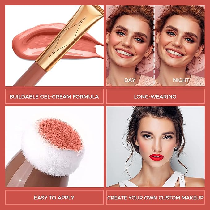 3 Color Contour Beauty Wand, Highlighter ，Face Concealer Contouring with Cushion Applicator Long Lasting & Smooth Matte Finish Liquid Illuminator Makeup Stick .(01 Contour+03 Cherry Red +05 Bronze Gold)-BrightBean Baby