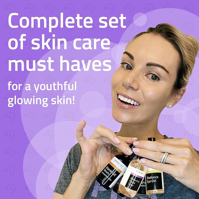 YEOUTH Skin Care Set: Hyaluronic Acid Serum for Face, Vitamin C Serum, Facial Toner, Under Eye Gel, Face Cream, Skin Care Kit for Women & Men 5-Piece-BrightBean Baby