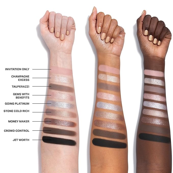 Morphe Rich & Foiled Artistry Palette - Foil-Effect Smokey Eyeshadow Palette with Matte, Shimmer & Foil Finishes - Rose, Brown & Silver Eyeshadow with Luminous Payoff - Going Platinum (0.35 oz)-BrightBean Baby