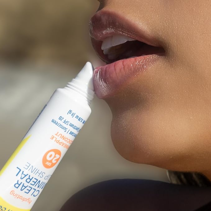 Seaweed Bath Co. Hydrating Clear Mineral Lip Shine SPF 20 Sunscreen Zinc Oxide Lip Balm, 0.28 Oz, Moisturizing Care for Dry, Chapped Lips-BrightBean Baby