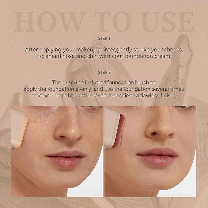 Multi-Use Foundation Stick Makeup with Brush,High Coverage Blendable Lightweight Contour Stick,Waterproof Flawless Natural Finish Creamy Foundation Makeup,Longwear Face Makeup Stick(#1)-BrightBean Baby
